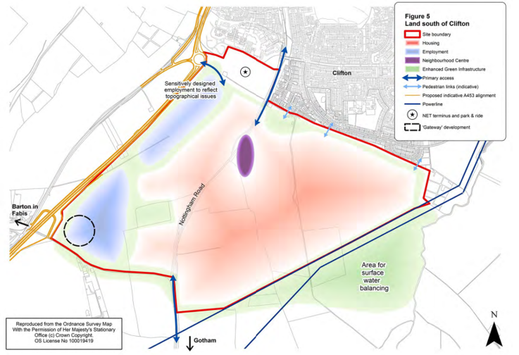 Development on land south of Clifton