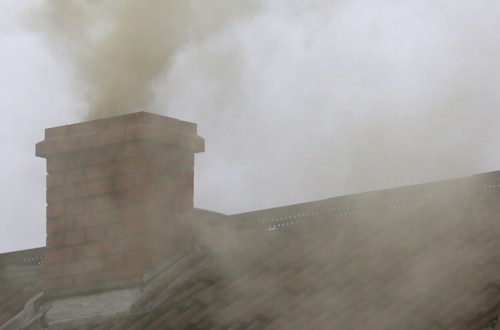 Smoke coming from a chimney