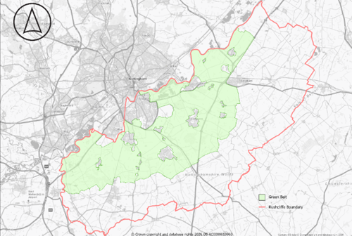Map showing Green Belt within Rushcliffe