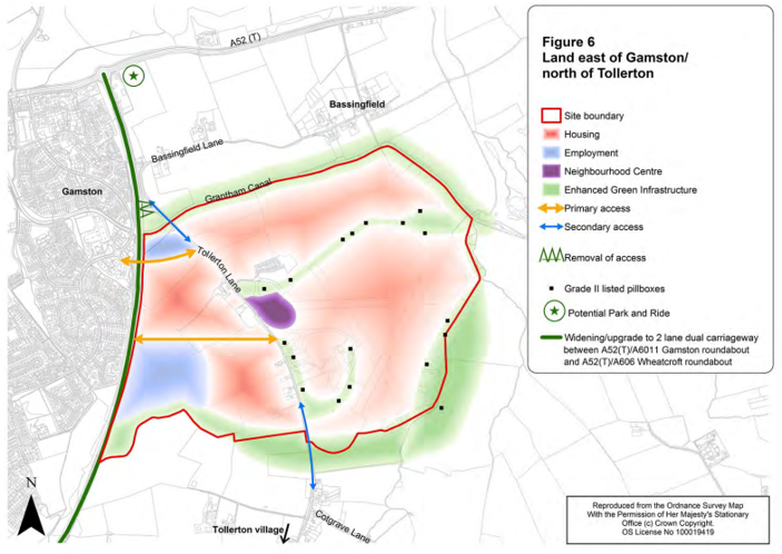 Development on land east of Gamston/north of Tollerton