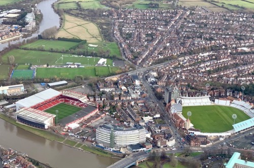 Aerial view of West Bridgford photo credit West Bridgford Wire