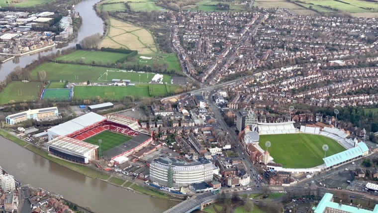 Aerial view of West Bridgford photo credit West Bridgford Wire